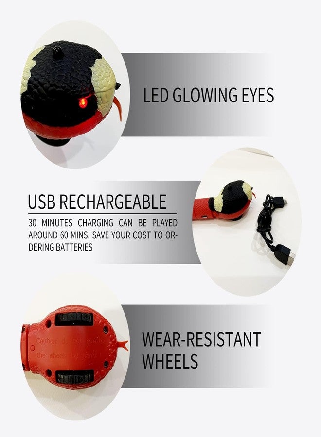 Zipron 1PC Snake Cat Toy for Cats, Smart Sensing Snake Rechargeable, Automatically Sense Obstacles and Escape, Realistic S-Shaped Moving Electro-Sensing Cat Snake Toy, Interactive Toys for Cats - Image 5